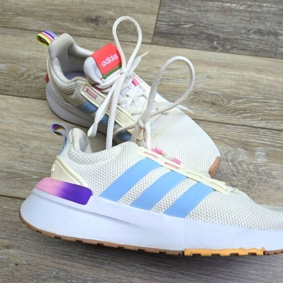 Adidas Women's Racer TR21 GZ1992 Running Shoes - Off White/Multicolor rainbow🌈6 - Picture 10 of 10